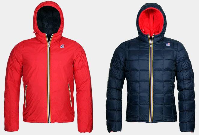 piumino k way jacques double face rosso blu